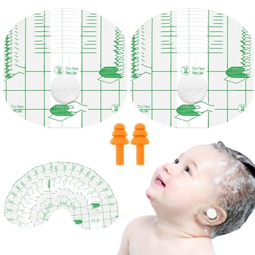 Adesivi per Orecchie Impermeabili per Bambini,Protezioni per le Orecchie del Bambino Adesivi Orecchio Impermeabile,Paraorecchie per Doccia Nuovo,Neonati per Il Nuoto,La Doccia,80pc con tappi orecchie