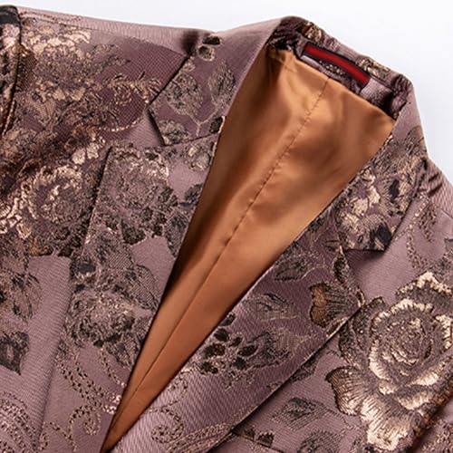 Mens Button Notched Lapel Dress Jacket Floral Slim Fit Stylish Blazer Party Wedding Prom Suit Jackets4