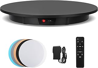Large Photography Turntable 24inch/330lb Motorized Rotating Display Stand 360 Degree with Remote Control Electric Turntable for Products, Model Photo or Video(Black)