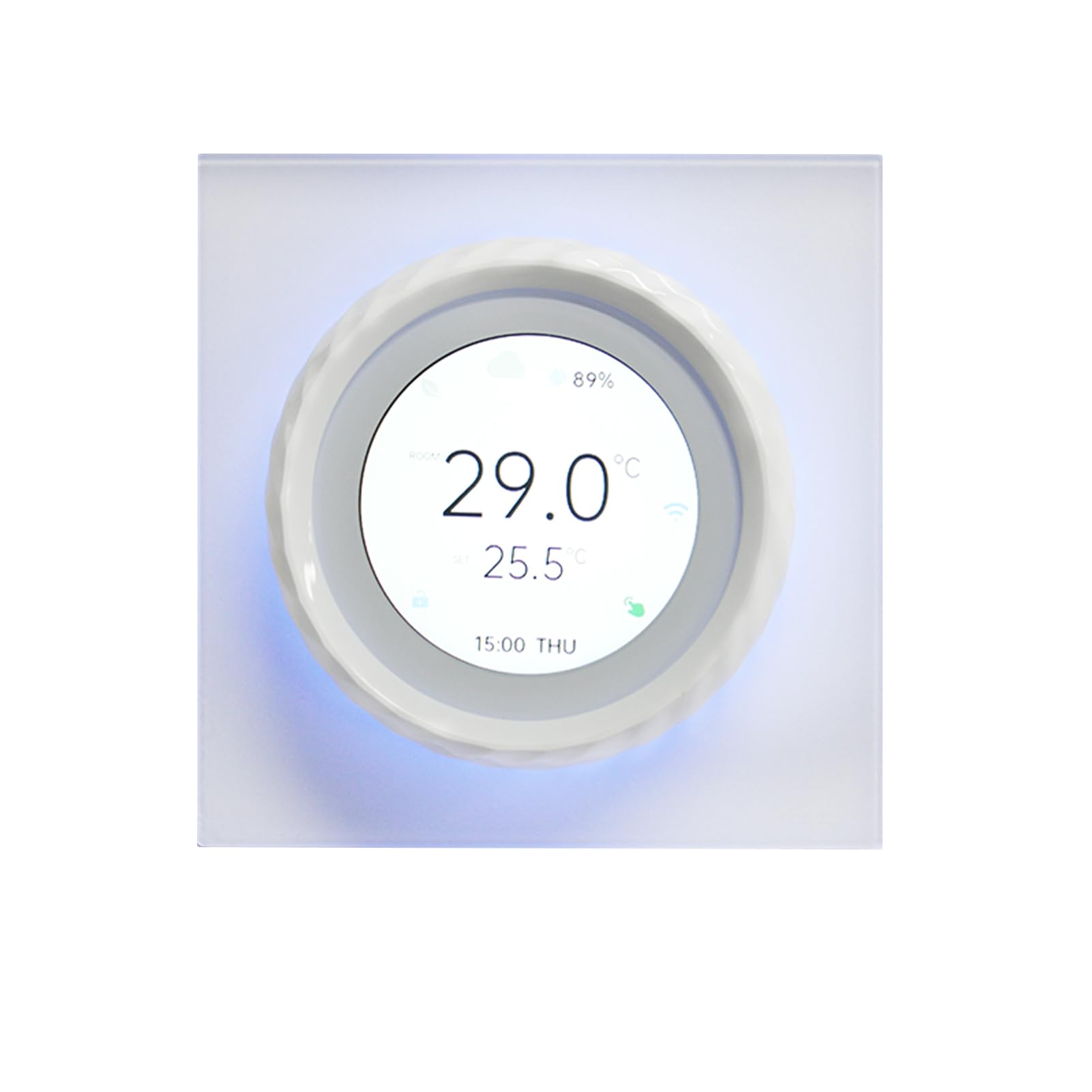 Inteligentny Termostat WiFi, Sterowanie Głosem, Harmonogram 7-dniowy, Blokada Młodzieżowa, Kompatybilny z Ogrzewaniem Podłogowym, Regulacja Temperatury z Dowolnego Miejsca, (Biały)