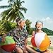 Top Race 6 Pack Inflatable Large Beach Balls 24 inch Pool Ball Summer Parties, and Gifts, Pool Balls for Swimming Pools - 6 Set Blow up Rainbow Color Beach Ball