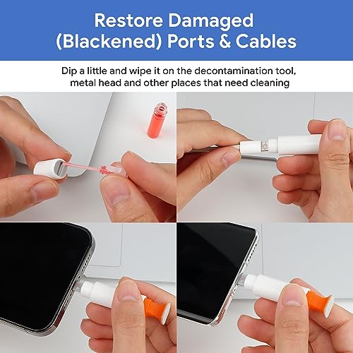 Maxsure iPhone Cleaning Kit 12 in 1, Airpods Cleaning Kit, Laptop Cleaner Set, iPad/Phone Charging Port Cleaner Repair & Restore Tool, Multi Tool Set for USB C Port/Lightning Cables, White - Image 5