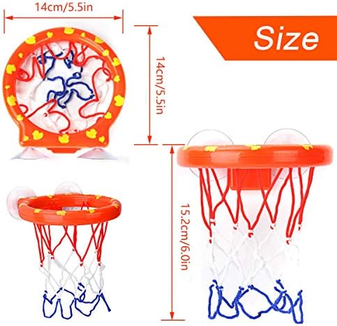 ENTHUR Bath Toy Fun Basketball Hoop & Balls Set for Boys and Girls Kid & Toddler Bath Toys Gift Set 3 Balls Included