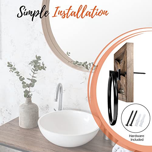 Autumn Alley Rustic Farmhouse Towel Holder For Bathroom, Rustic Hand Towel Holder, Rustic Towel Rack Holder, Wall Mounted, Western Bathroom Decor, Wood Country Decor thumb #5