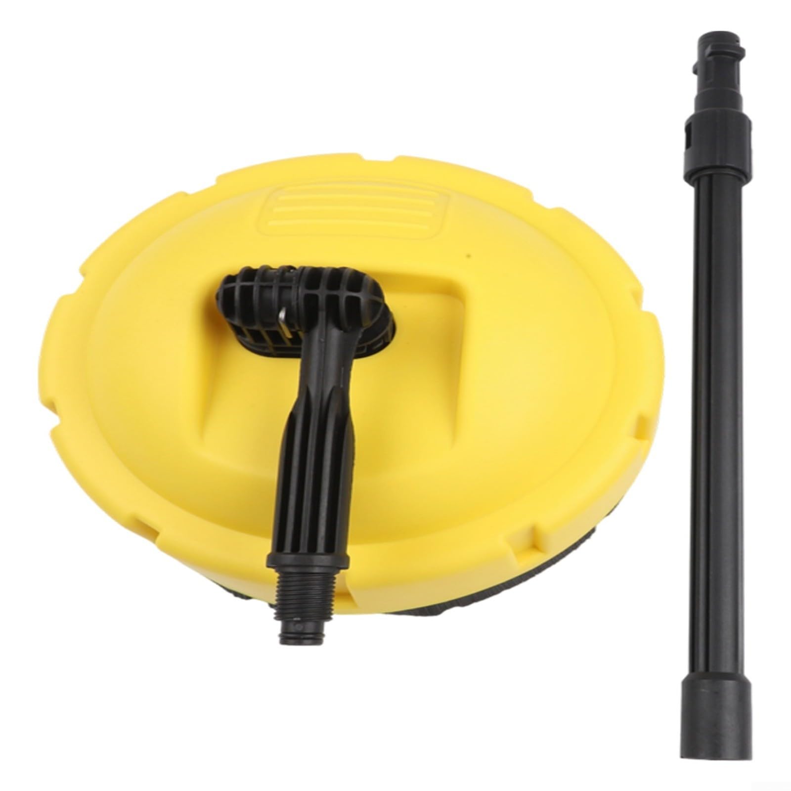 Pulitore ad alta pressione per terrazze, spazzola per pulizia patio, con spazzola rotante, pressione dell'acqua regolabile, per giardino e cortile, 25 x 25 x 45 cm, giallo/nero, ABS, 2 pezzi