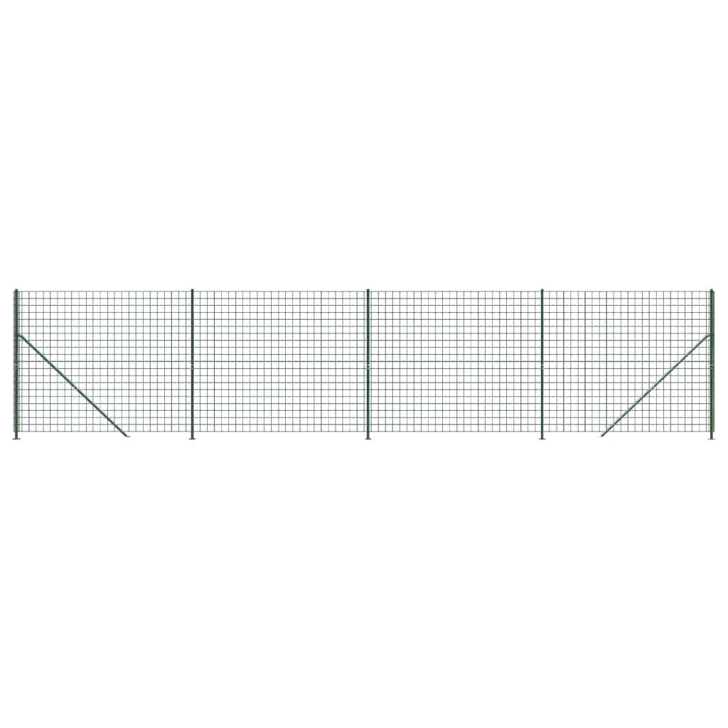 Green PVC Coated Galvanised Steel Wire Mesh Fence with Flange 2. 2x10m Heavy-Duty Garden Barrier for Animal Enclosure and Property Security, Interlocking Design, Anti Durable Outdoor Fencing Kit