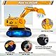 Kizeefun® Bagger Spielzeug, Ferngesteuerter Fahrend 2-in-1, Elektrischer Baggerroboter mit Musik und Licht, Automatisches Deformationstechnikfahrzeug für Jungen und Mädchen