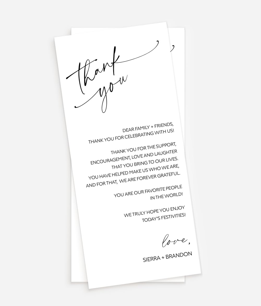 All Ewired Up Wedding Thank You Note, Printed Personalized, thank you Place Setting, Table Thank You Card, Minimalist Napkin Note