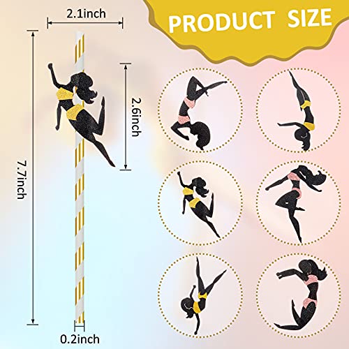 36 pitillos de papel dorados para fiesta miniatura 2
