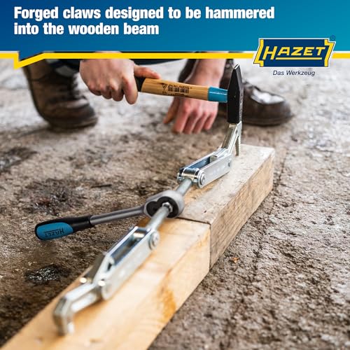 Image of HAZET Beam Puller 1774-1, Forged for Heavy Duty, Clamping Stroke: 4.53 inch, Total Width: 17.32 inch, Ratchet Length: 10.83 inch, Trapezoidal Thread TR 16 X 5, For Clamping, Pulling