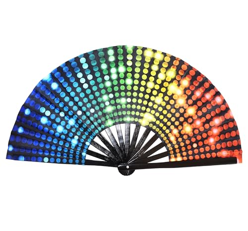13 Best Wind Machine Fans for Halloween Props That Create Spooky Effects 21 Rodudu UV Glow Rave Fan, Large Hand Folding Fan for