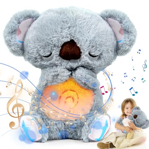 LEEWENYAN Breathing Koala Schlummer Koala Kuscheltier mit Atembewegung und Licht, Schlummer Otter Beruhigender Koala Kinder Einschlafhilfe Baby,...