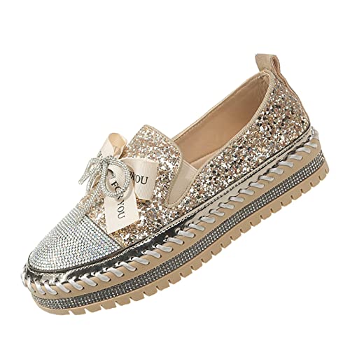 KCTRFSJ Rhinestones Glitter Platform