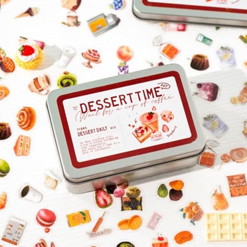 1000 Pcs Small Kawaii Dessert Stickers – 2X3Cm Cute Mini Waterproof Vinyl Stickers For Planners, Scrapbooks, Diy Crafts – Sweet Treats, Macarons, Cupcakes In Decorative Tin Box