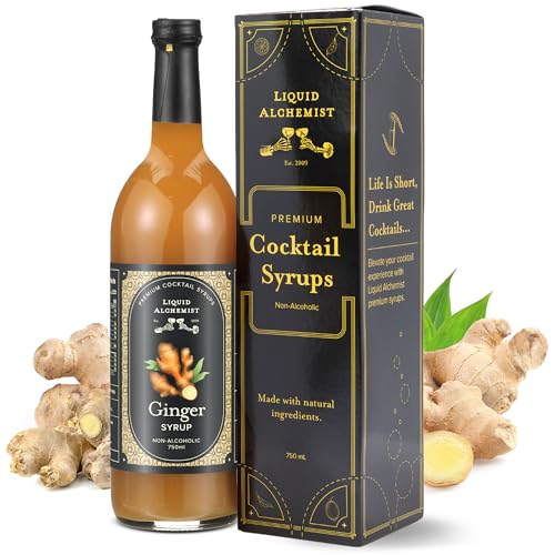 Image of Liquid Alchemist Ginger Syrup for Cocktails - Real Ingredients Make our Liquid Ginger Puree for Cocktails the Perfect Moscow Mule Syrup - Our Non-GMO Vegan Drink Mixer Lasts Up to 2 Years (25.4 oz)