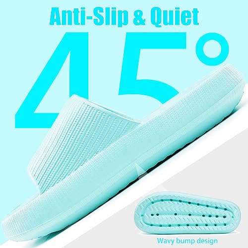 Image of rosyclo Cloud Slippers for Women and Men, Pillow House Slippers Shower Shoes Indoor Slides Bathroom Sandals, Ultimate Comfort, Lightweight, Thick Sole, Non-Slip, Easy to Clean
