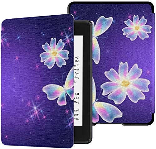 Toute Nouvelle Housse en Tissu résistant à l'eau Kindle Paperwhite (10e génération, Version 2018), étui pour Tablette de Fond Magique Fantaisie Fleurs étincelle Cosmique Cover