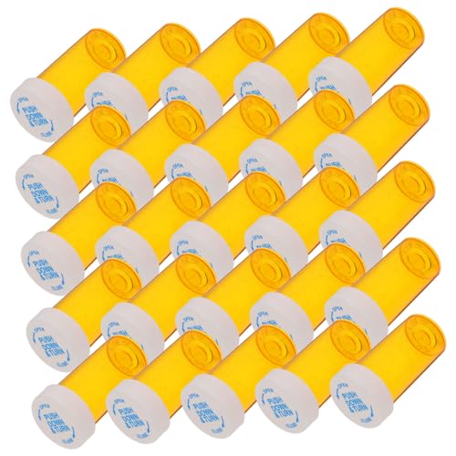 LRXIYODE 25 pezzi Bottiglie Vuote per Medicinali in Plastica PP Alimentare con Tappo di Sicurezza Contenitori Compatti e Sigillati come Porta Farmaci da Viaggio Resistenti Umidità e Luce
