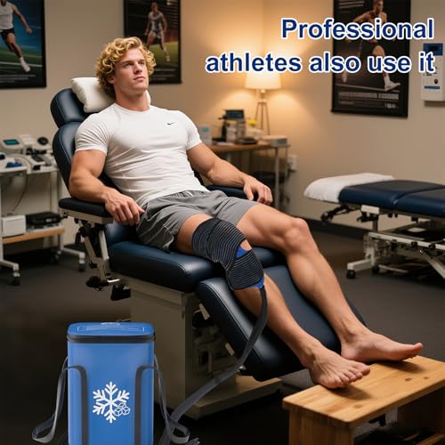 Image of Ice Machine for Knee After Surgery, 19QT Quiet Cold Therapy Machine with Auto Timer, Adjustable Flow Control, Leak-Proof Cooler, Multi-Joint Ice Pads for Post-Op Recovery