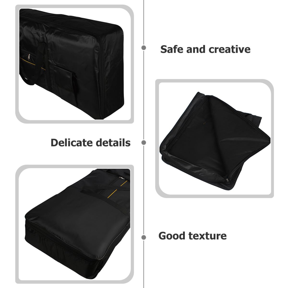 Borsa per Tastiera Elettronica Comoda Tracolla Oxford Nera 61 Tasti Design Moderno e Resistente Utilizzo a Mano o Zaino