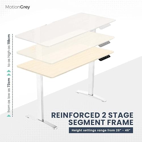 Miniatura 4 de MOTIONGREY - Escritorio de pie ajustable en altura con motor eléctrico, escritorio ergonómico de pie, soporte de escritorio ajustable para