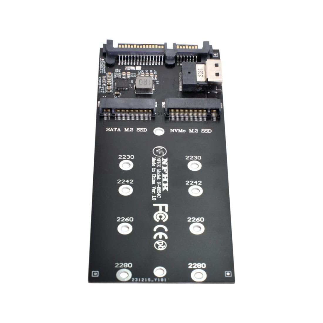 chenyang M.2 NVME to SFF-8654 ＆ NGFF SSD to SATA 2 in 1 Combo Adapter with SFF-8654 Cable for Mainboard Internal Expansion (Not Work NVME SSD to SATA)