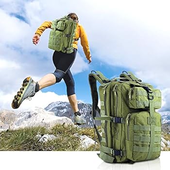 SHANNA Molle-Assault Trekkingrugzak, wandelrugzak, militaire rugzak, 45 liter, legerrugzak, tactische vechtrugzak voor outdoor, wandelen, kamperen, trekking, vissen, jacht