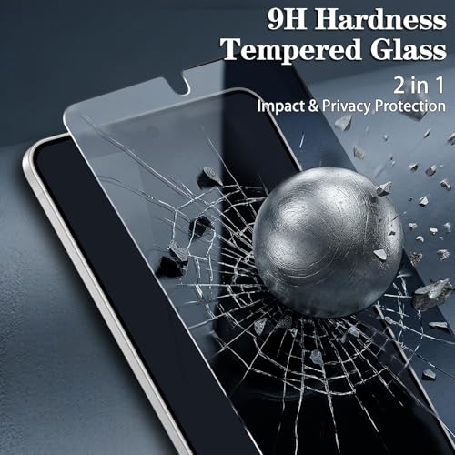 Kesuwe 3 Pack Privacy Screen Protector for Samsung Galaxy S22 5G Anti Spy Private Tempered Glass Film, Support Fingerprint Unlock, 9H Hardness, Anti Scratch, Bubble Free, Case Friendly by Kesuwe - Used condition - Image 4