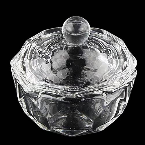 Cuenco de vidrio cristal para mezcla acrílica con tapa miniatura 4