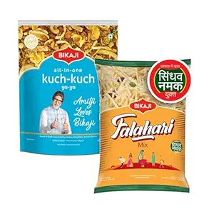 Kuch-Kuch (All In One) 1000g and Falhari Mix 200g Combo of 1200g (42.33Oz) – Authentic Indian Snacks Family Pack | Crunchy Namkeen, Party Mix, Bar Snacks & Tea-Time Treats