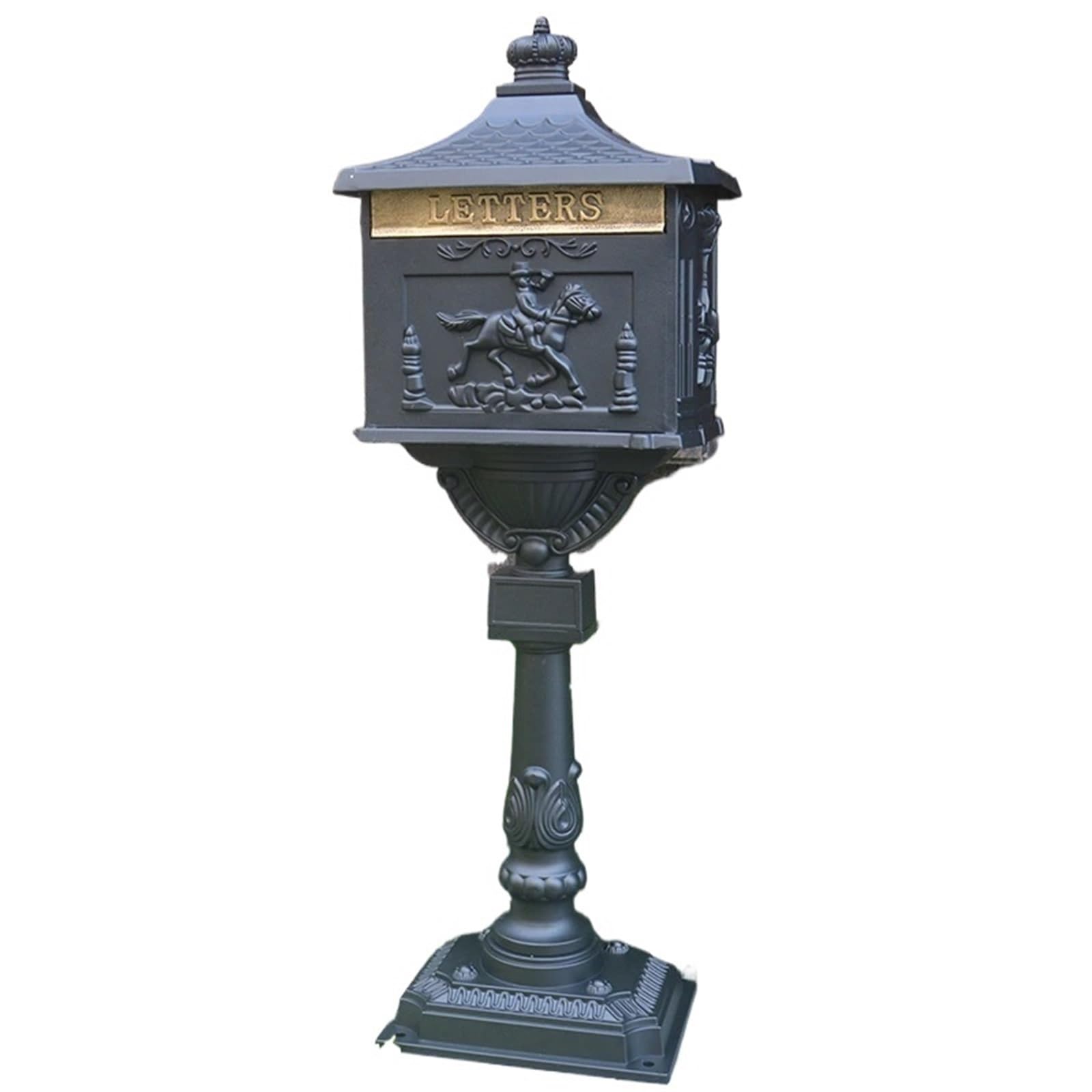 Locking Mail Box for Outside, Wall Mount Mailbox Cast Aluminum Vertical Villa Floor To Ceiling Multicolor(Color1)