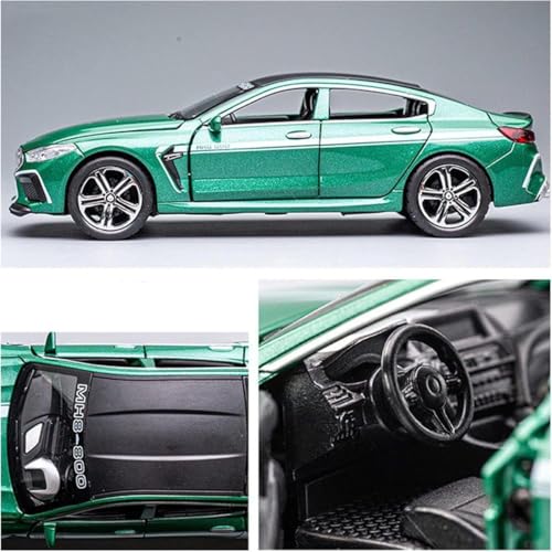 Image of 1:24 B-M-W MH8 800 Diecast Metal Pull Back Car with 6 Openable Doors with Sound and Light Toy Decoration car Best Gift Toys for Kids (1:24 B-M-W MH8 800 - Green)