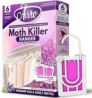 Aviro Moth Repellent For Wardrobes - 6 Moth Killer Hangers With Natural Lavender Scent. Highly Effective Moth Killer For Wardrobes, Drawers And Clothes Storage. Easy To Use Moth Repellent For Clothes