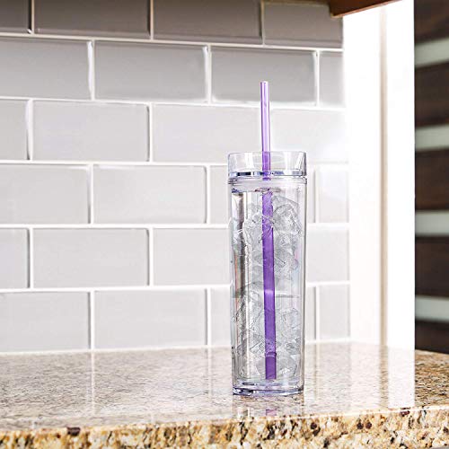 Skinny Acrylic Tumbler Double Wall 16 Oz - Clear #TOP3