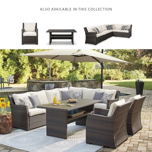 Signature Design by Ashley Outdoor Easy Isle Multi-Use Resin Wicker Patio Table, Dark Brown - image 2