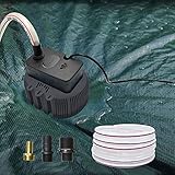 SurmountWay Pool Cover Pump Above Ground，850 GPH, 3 Adapters Swimming Pool Cover Pump with 16 Foot Heavy-Duty Kink Proof Hose (Black)