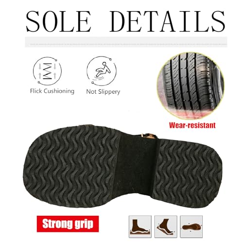 Women's Leather Chain Decor Platform Heels Sandals with Adjust Ankle Strap Fashion Comfort Open Round Toe Chunky High Heels Slingback Sandals Summer Party Wedding Dress Pumps4