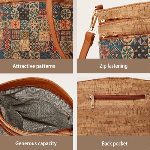 Bolso bandolera de mujer estilo bohemio con estampado étnico miniatura 5