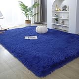 Medeunk 8x10 Area Rugs Navy Blue Super Soft Fluffy Upgrade Sponge Non-Slip No Shedding for Living Ro