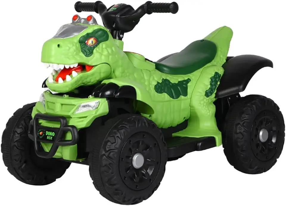 Quadriciclo Elétrico Infantil Marcha Frente/Ré Dino MaxiToys (Verde)