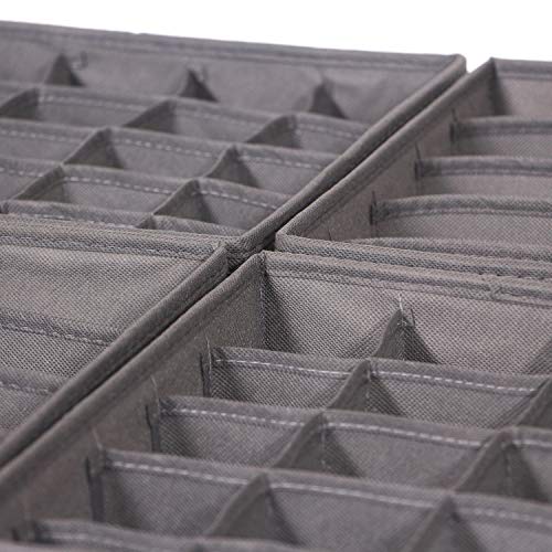 Diommell 6 Pack Foldable Cloth Storage Box Closet Dresser Drawer Organizer Fabric Baskets Bins Containers Divider For Clothes Underwear Bras Socks Lingerie Clothing, M Grey 22-2000 #TOP4