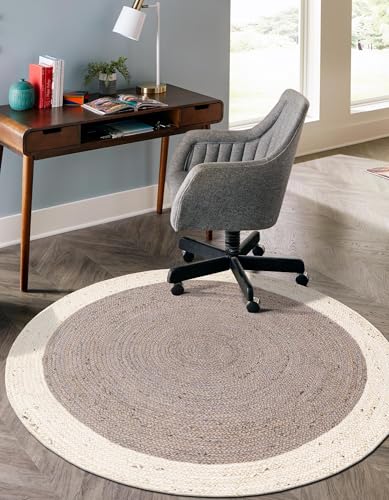 Alfombras Redondas Yute Gris Marca Generic