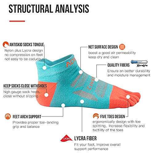Image of Toe Socks Cool-max Running Socks for Men Women 3 Pairs Athletic Breathable Five Finger Socks