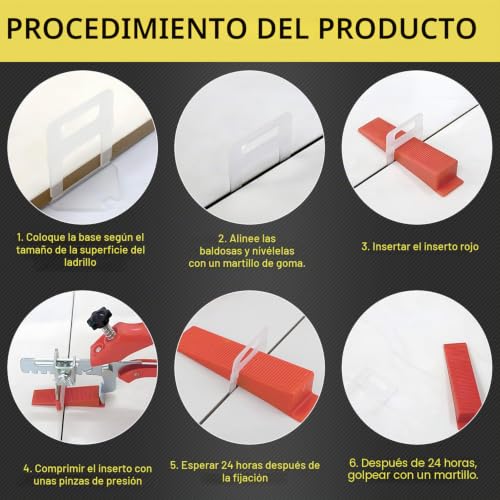Miniatura 3 de Juego De Sistema De Nivelación De Azulejos De 2 Mm, Ayuda Para La Colocación De Azulejos De 2 Mm, 400 Lengüetas De Tracción 100 Cuñas Para Azulejos 1 Pinza Para Azulejos De Ancho De Junta Sistema