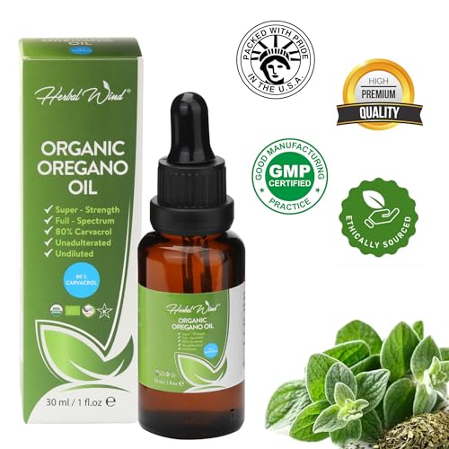 Herbal Wind Organic Oregano Oil - 1 Fl Oz (30ml), 80% Carvacrol USDA Organic Oregano Oil Liquid Drops, Concentrated Plant Based, Non-GMO - Thumbnail 7