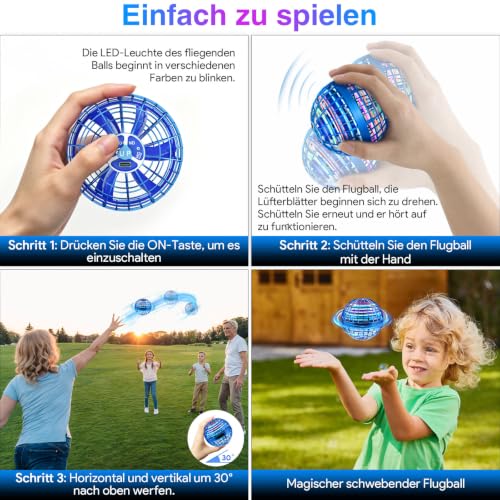 Image of Flying Orb Ball Toys 2025, Soaring Hover Boomerang Spinner Hand Controlled Mini Drone Cosmic Globe Spinning Kids Adults Outdoor Fly Toy Birthday Gift Cool for Boys Girls 6 7 8 9 10 11 12 Year(Blue)