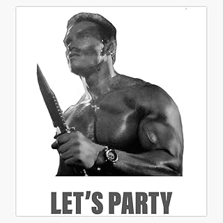 Arnold Schwarzenegger - Commando - Lets Party Sticker Bumper Sticker Vinyl Decal 5"