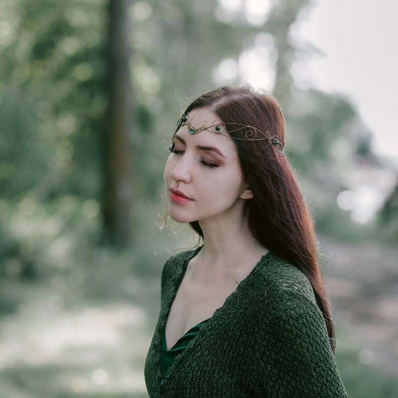 Fairy Circlet Headpiece Crown - Cosplay Retro Bronze Renaissance Crown - Image 3
