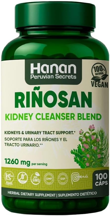 Hanan Rinosan Kidney Cleanser Blend | 100 Capsules | Naturally Aids in Supporting Healthy Kidney and Urinary Tract Function