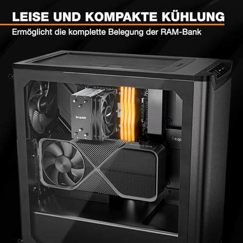 be quiet! Pure Rock Slim 3 Luftkühler, 3 starke Heatpipes, 130W TDP – Ansicht 2